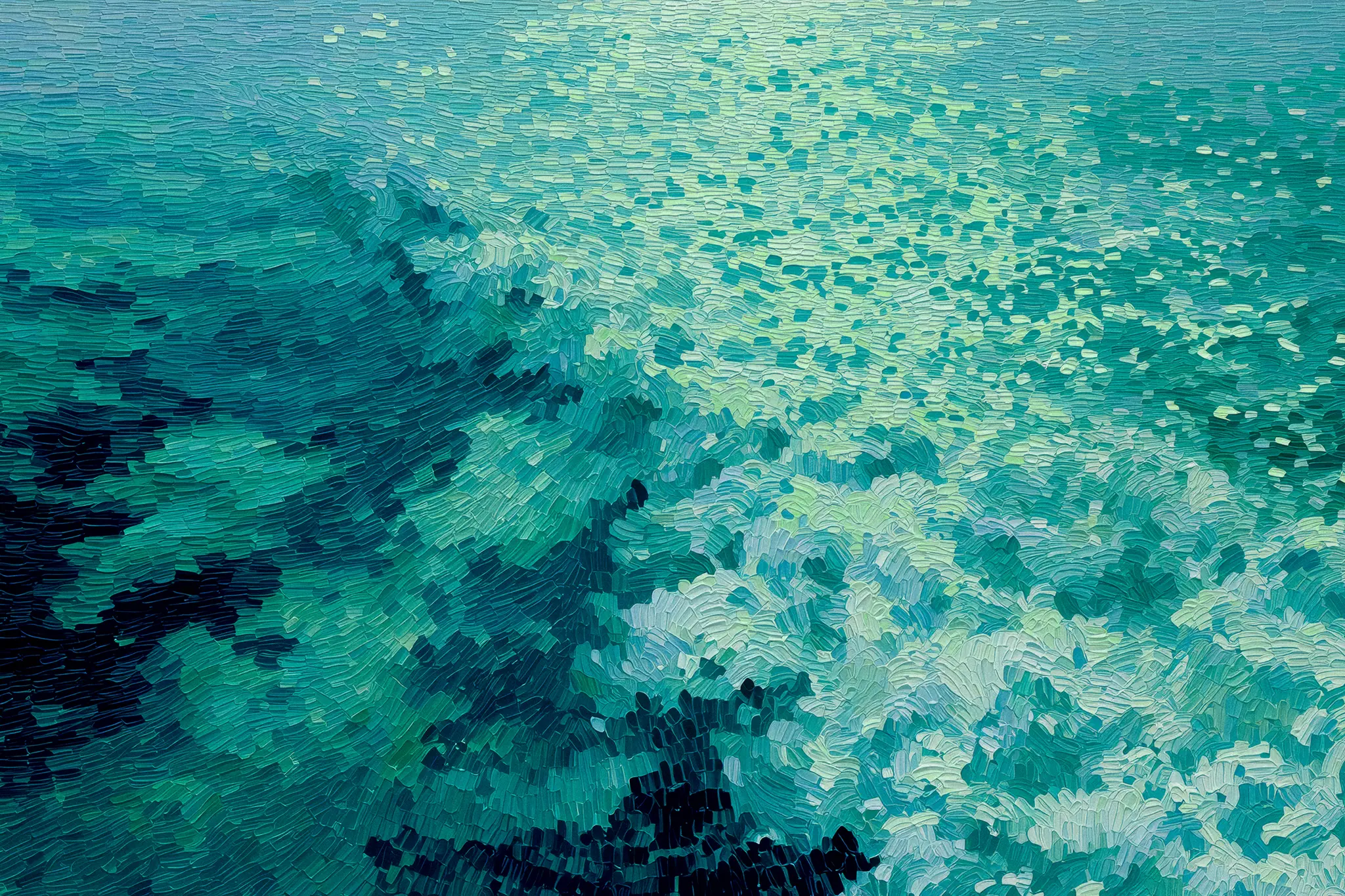 Hyperliquid pointillistic artwork